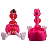Romantic Flamingo Couple Figurine | Cute Love Decor Sculpture | Valentines Gift | Small Item Storage Container - Side View
