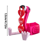 Romantic Flamingo Couple Figurine | Cute Love Decor Sculpture | Valentines Gift | Small Item Storage Container - 45-Degree Angle