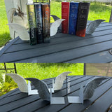 Angel Wings Bookends – 3D Printed Book Holder, Fantasy & Gothic Bookshelf Decor, Fae-Inspired Gift for Book Lovers - 45-Degree Angle