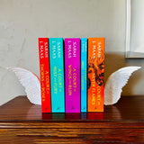 Angel Wings Bookends – 3D Printed Book Holder, Fantasy & Gothic Bookshelf Decor, Fae-Inspired Gift for Book Lovers - Front View