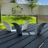 Angel Wings Bookends – 3D Printed Book Holder, Fantasy & Gothic Bookshelf Decor, Fae-Inspired Gift for Book Lovers - Top-Down View