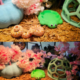 Mini Turtle Sandbox Desk Toy with  Small Tools, Mini Zen Garden Fidget Stress Relief Toys for Adults and Kids, Desktop Decor Accessories for Home and Office - Side View
