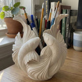 Biomorphic Flowing Sculptural Vase - Organic Wavy Modern Home Decor - Front View