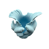 Biomorphic Flowing Sculptural Vase - Organic Wavy Modern Home Decor - Side View
