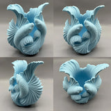 Biomorphic Flowing Sculptural Vase - Organic Wavy Modern Home Decor - 45-Degree Angle