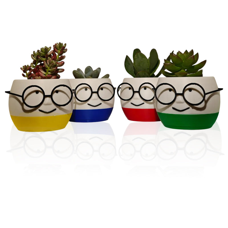 Simple and adorable 3D printed glass flower pots—use them to decorate your home! White and red, single piece.