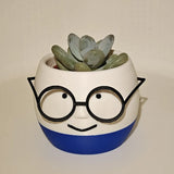 Simple and adorable 3D printed glass flower pots—use them to decorate your home! White and red, single piece.