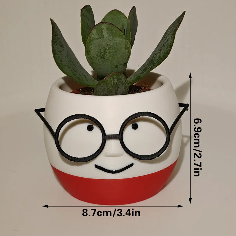 Simple and adorable 3D printed glass flower pots—use them to decorate your home! White and red, single piece.