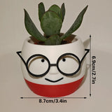 Simple and adorable 3D printed glass flower pots—use them to decorate your home! White and red, single piece. - 45-Degree Angle