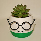 Simple and adorable 3D printed glass flower pots—use them to decorate your home! White and blue, single piece.