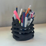 3D Printed Rib Pen Holder - Skeleton Desktop Organizer is both a practical pen holder and a sculpture. - Front View