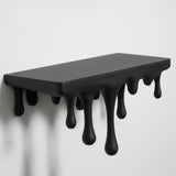 3D Printed Melting Wall Shelf – Drip-Style Modern Storage Rack, Black
