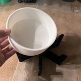 Elevator Pet Bowl, Neck Support Food Bowl, Easy to Clean (Elevator Cat Bowl), Black and White - Side View