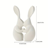 3D printed Easter bunny vase, ceramic-look plastic vase.black. - Top-Down View