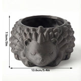 3D printed animal flower pots suitable for home and garden. Gray hedgehog single piece.