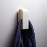 3D-printed press-lock towel hooks | Self-locking hooks, white - Side View