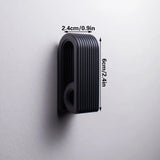 3D-printed press-lock towel hooks | Self-locking hooks, black - Front View