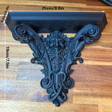 3D-printed Gothic wall shelf brackets add a touch of classic Gothic elegance to your interior. Black - Side View