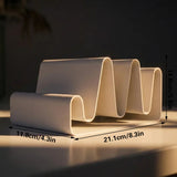 3D Printed Streamlined Desktop Organizer - Minimalist Desktop Stand (White) - Side View
