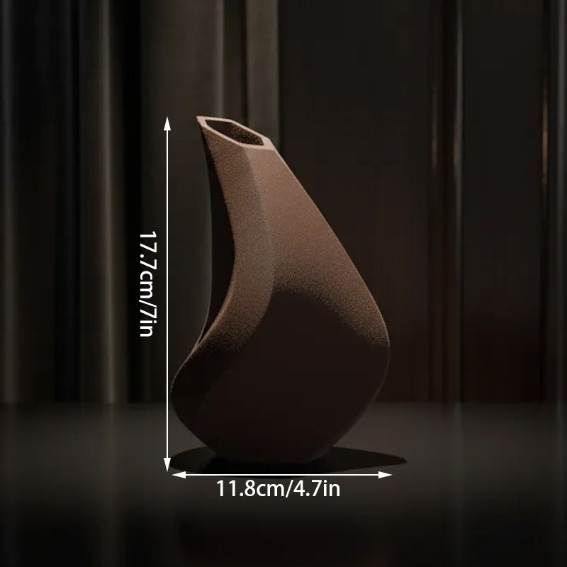 3D-printed sculpture of a contemplative vase,black