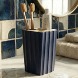 3D Printed Modern Grooved Toothbrush Holder Bathroom Organizer - Black and White Combination