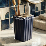 3D Printed Modern Grooved Toothbrush Holder Bathroom Organizer - Black and White Combination - Top-Down View