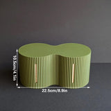 3D-printed toilet paper roll storage box, light green - Side View