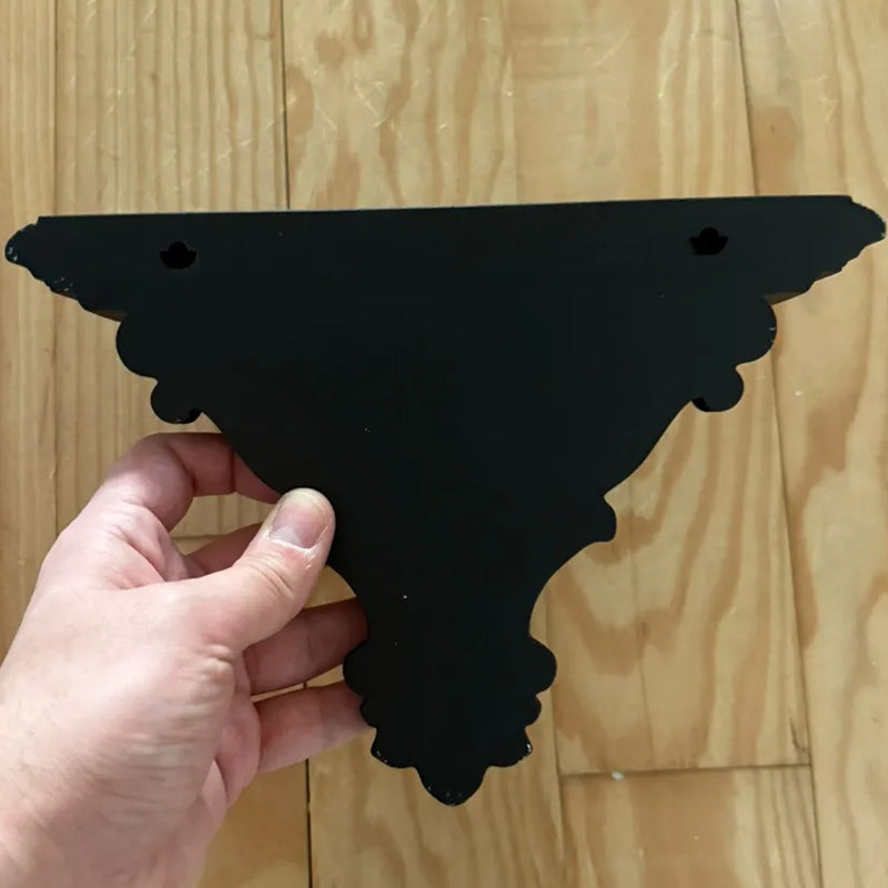 3D Printed Art Nouveau Corner Shelf - Decorative Stand, Black