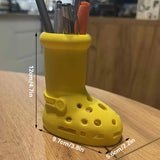 Yellow Crocs Boot Pen Holder – A Fun Desktop Organizer - Side View