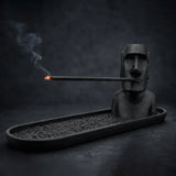3D Printed Moai Incense Holder – Easter Island Statue, Black