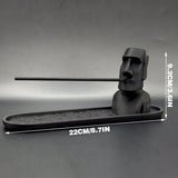 3D Printed Moai Incense Holder – Easter Island Statue, Black