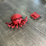 3D Printed Octopus Hook (Red) - Side View
