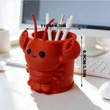 3D Printed Lobster Pen Holder (Red) - Side View