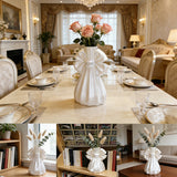 Elegant 3D-printed bow vase, home décor, silk white.