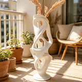 3D-printed vases: Unique and personalized items to decorate dining tables. White. - Side View