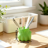 3D Printed Fist-Shaped Pen Holder, Powerful Desktop Organizer, Green - Side View