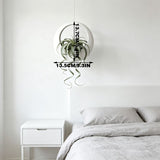 3D-printed circular hanging plant pot, white - Side View