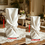 3D printed bow art vase, silk white - Side View