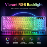 RGB Backlit Wired Mechanical Gaming Keyboard, 104 Keys Full Size Hot Swappable Keyboard with Aluminum Base, Noise Absorbing Foam, Tactile Brown Switch, Programmable Keys & Volume Knob for PC Mac,Sky Blue