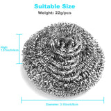 20 Pack Stainless Steel Scourers Metal Wire Cleaning Balls Heavy Duty Rust Resistant Non Scratch Pot Pan Cleaner Kitchen Washing Gadget - Side View