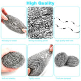 20 Pack Stainless Steel Scourers Metal Wire Cleaning Balls Heavy Duty Rust Resistant Non Scratch Pot Pan Cleaner Kitchen Washing Gadget - Top-Down View