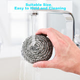 20 Pack Stainless Steel Scourers Metal Wire Cleaning Balls Heavy Duty Rust Resistant Non Scratch Pot Pan Cleaner Kitchen Washing Gadget - 45-Degree Angle