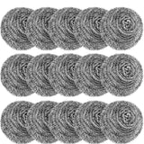 20 Pack Stainless Steel Scourers Metal Wire Cleaning Balls Heavy Duty Rust Resistant Non Scratch Pot Pan Cleaner Kitchen Washing Gadget - Low Angle