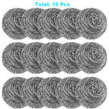 40 Pack Stainless Steel Scourers Metal Wire Cleaning Balls Heavy Duty Rust Resistant Non Scratch Pot Pan Cleaner Kitchen Washing Gadget - Front View