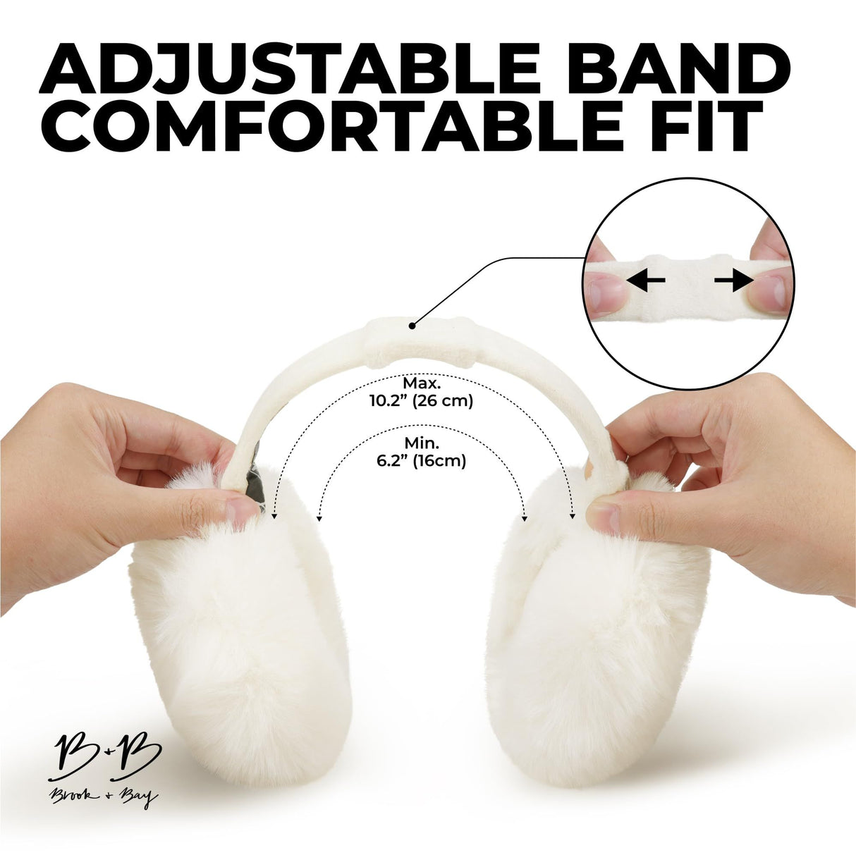 Blue fluffy Plush Winter Ear Muffs for Women, Foldable Soft Ear Warmers Windproof Thermal Earmuffs for Cold Weather Outdoor Daily Wear