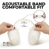 Khaki fluffy Plush Winter Ear Muffs for Women, Foldable Soft Ear Warmers Windproof Thermal Earmuffs for Cold Weather Outdoor Daily Wear - Side View