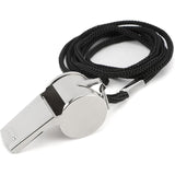 24 Pack Stainless Steel Whistles with Lanyards – Durable Loud Sports, Coaching, Referee, Party Favors, Outdoor Safety Whistles - Rear View