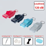 100 Pack Pea-less Plastic Whistles with Lanyards, Loud Crisp Sound Sports Whistle for Coaches, Referees & Officials, Durable Lightweight Outdoor Training Equipment - Side View