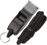 100 Pack Pea-less Plastic Whistles with Lanyards, Loud Crisp Sound Sports Whistle for Coaches, Referees & Officials, Durable Lightweight Outdoor Training Equipment - Close-Up Angle