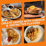 Electric Crepe Maker, 8-Inch Portable Nonstick Crepe Machine with Handle, Compact Household Pancake & Tortilla Maker for Eggs, Crepes, Blintzes, and Wraps - Top-Down View